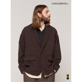 GLEN CHECK BLAZER (BROWN)