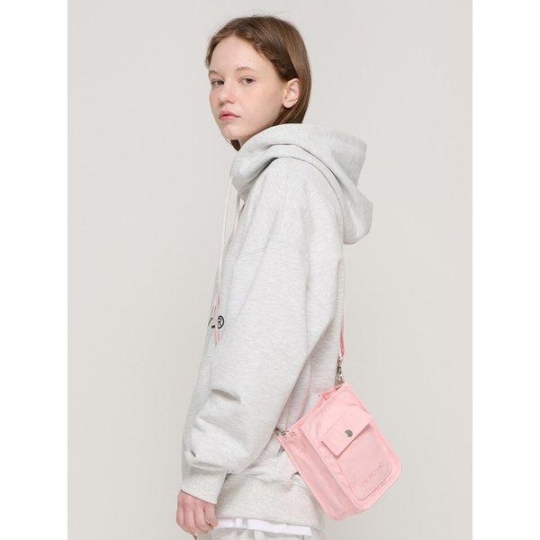 탭 스퀘어 미니 숄더 크로스백 (핑크)