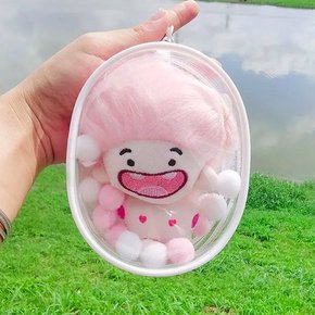 솜 인형 투명 원형 PVC  10cm 16cm 파우치 키링 피규어 방수 가방 외출 보관 이타백