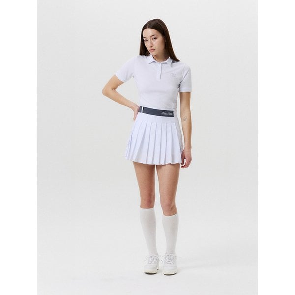 Cargo Pocket Pleated Lap Skirt (White)