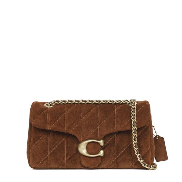 [부산점] 25FW 웜브라운 스웨이드 태비 26 위드 퀼팅 체인 숄더백 CCK49 B4WBR