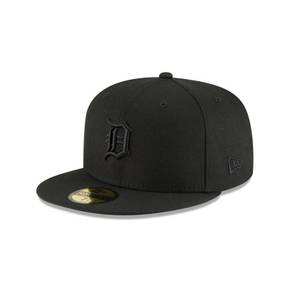 디트로이트 타이거즈 베이직 블랙 온 블랙 59FIFTY 5950 Fitted Hat 8776554