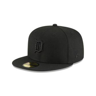 뉴에라 디트로이트 타이거즈 베이직 블랙 온 블랙 59FIFTY 5950 Fitted Hat 8776554