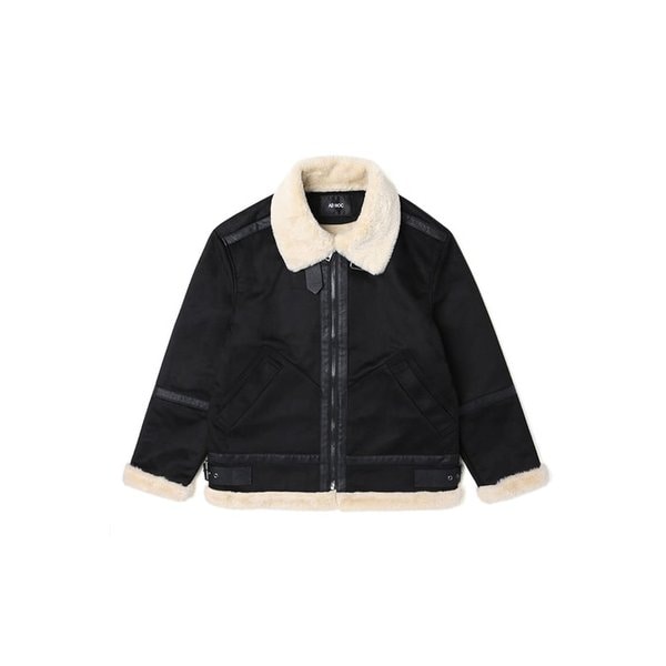 23FW 남성 베이직 레더 스웨이드 무스탕 (BLACK)