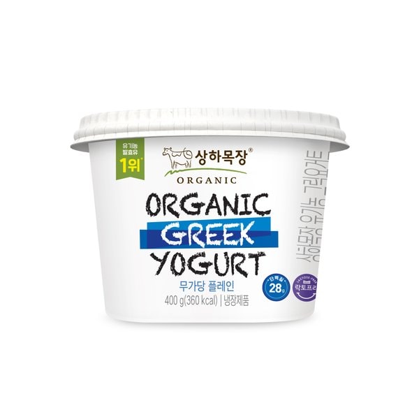 상하목장 유기농 그릭요거트 무가당 플레인 400g 3개