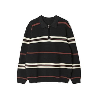 애드호크 남성 볼드 스트라이프 칼라 티셔츠 (BLACK) (HB9LT03)