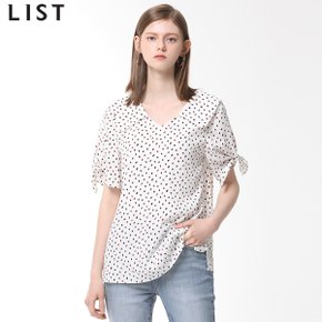 [리스트(LIST)] 리본 슬리브 프린트 블라우스 (택가격:128000원)