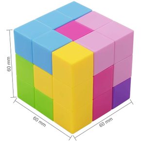 XMD 매직 큐브 자석 블록 브록스 퍼즐 몬테소리 완구 입체 7파츠 멀티칼라-