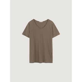 Fresh U neck t-shirts(Mocha)