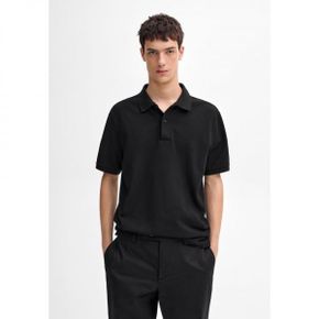 4989220 Massimo Dutti MICROTEXTURED - Polo shirt black