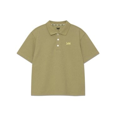 Lee Kids 스몰 트위치 오버핏 피케 카라 티셔츠 카키 LK2502ST01KH