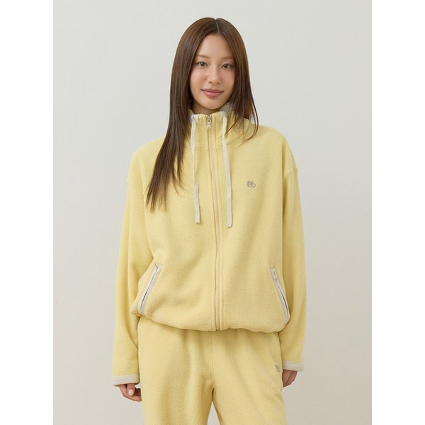 배색 플리스 집업 점퍼 (Yellow)