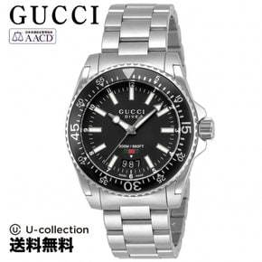 [1 3 GUCCI DIVE YA136301A 일은 포인트 배] 구찌 쿼츠 블랙 시계 시계 고급 시계 브랜드 [대출