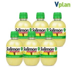 브이플랜 솔리몬 스퀴즈드 레몬즙 6병 총 1.68L 레몬 수 착즙 원액 주스