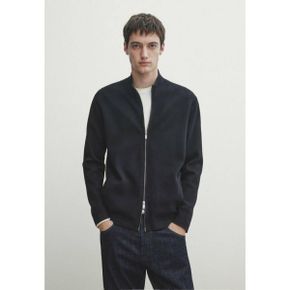 4456181 Massimo Dutti MOCK NECK WITH - Cardigan dark blue