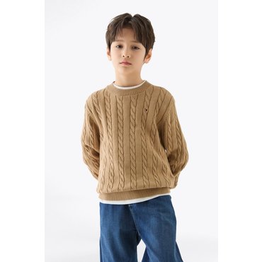 타미힐피거키즈 25/SS   T42F0WWO300BT1 케이블 스웨터