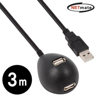 제이큐 넷메이트 연장 스탠드 케이블 3M LED USB USB2.0 블랙 3M- X ( 2매입 )