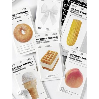 BRISKSTYLE 도넛 아이스크림 와플 리본 모양 접착 메모지 (30매)