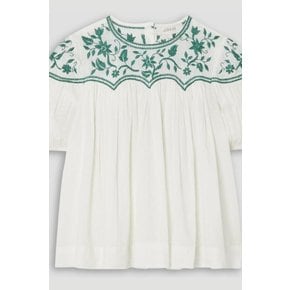 The Sun embroidered cotton-voile top 화이트 43769801095399996