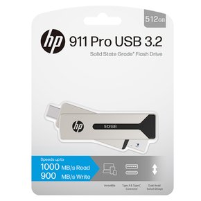 HP 911 Pro 초소형 외장 SSD USB3.2 512GB 스윙형 OTG Type C + A