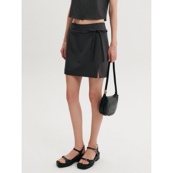 세나 에이치라인 세트 미니 스커트_차콜 / SENNA H-LINE SET MINI SKIRT_CHARCOAL