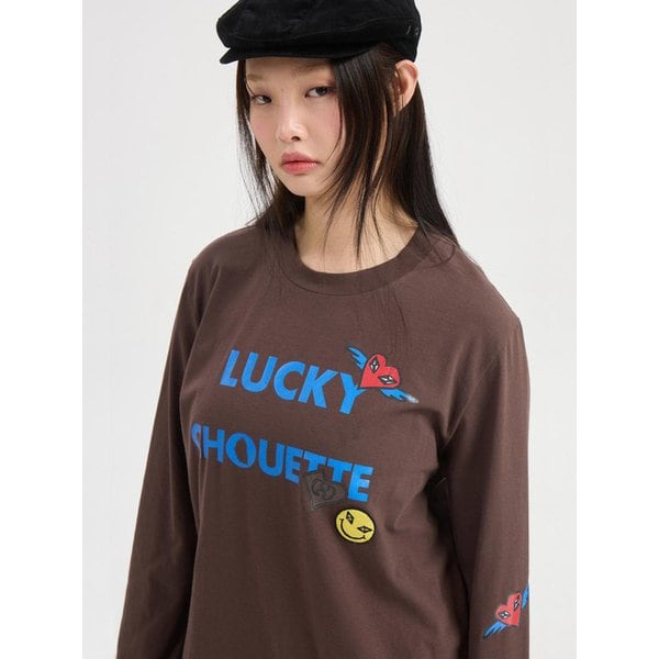 Lettering Point Loose Fit Long Sleeve T-shirt (brown) LFTAS26110BRX