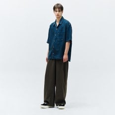 아뜰리에 엠브로이드 데님 하프 셔츠 블루 ZH3SH323BL