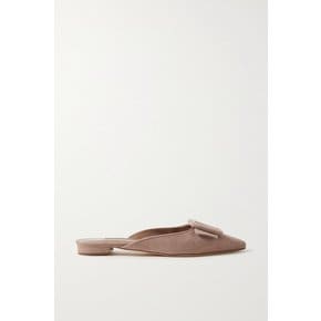 Maysale Buckled Suede Point-toe Flats 토프