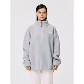 SIGNATURE SHERPA FLEECE HALF ZIP-UP-MELANGE GREY