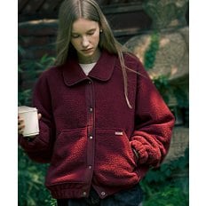 Zoey round collar fleece jumper_Wine