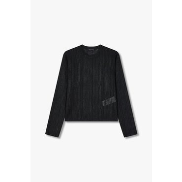 ARMANI EXCHANGE 여성 글리터 롱 슬리브 니트(A425132500)블랙