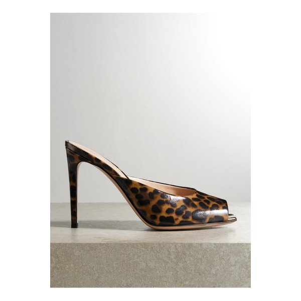 에델 95 레오파드 프린트 글로스 가죽 뮬 1647597343693320