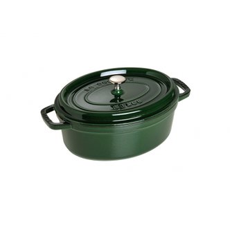  staub 23cm] IH La Cocotte Oval 40509-646 스토우브 [피코 코콧 타원형 바질 그린 양손 주물