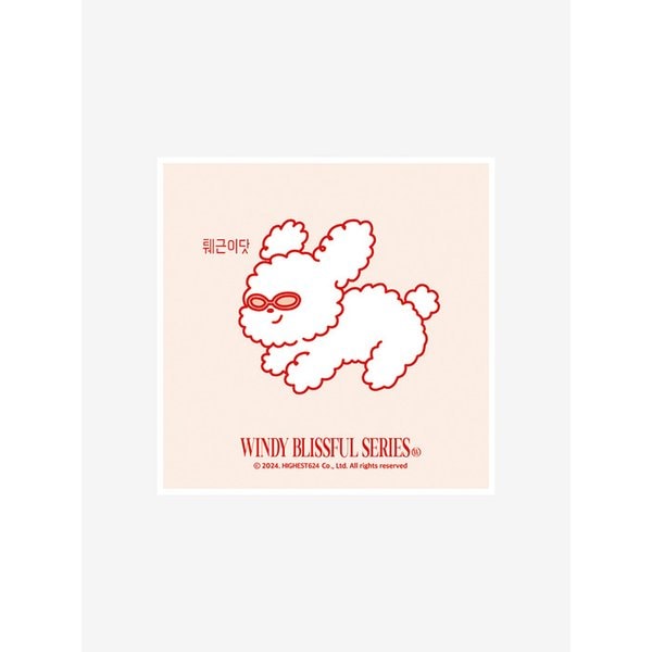 윈디 리소 정사각 포스트카드 레드