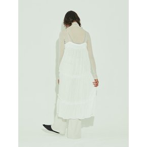 CHIFFON SLEEVELESS DRESS / WHITE