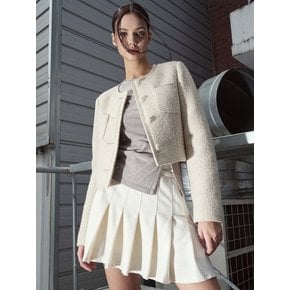 Stitch Point Wool Jacket, Beige