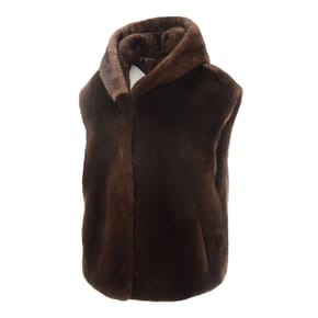 후드 캡소매 밍크 베스트 Hood Cap-sleeve Mink Vest (c1031)