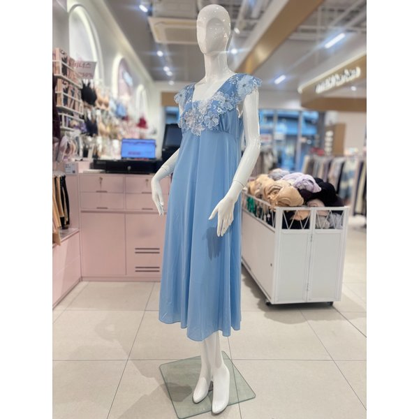 [여주점] 와코루 프롤럴 레이스 롱원피스 슬립 나이트가운 [WGN2081B] BU