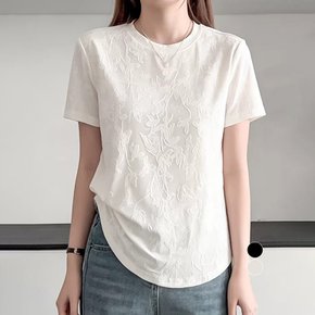 ATMARK (77까지)플로럴자카드라운드티셔츠_AA63TS038G