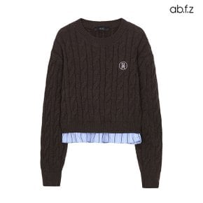 꽈배기 패턴 셔츠 레이어드 니트 (AFX1QW39A)