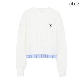 꽈배기 패턴 셔츠 레이어드 니트 (AFX1QW39A)