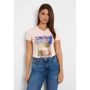 4763217 Guess STRETCH FRONT - Print T-shirt rose