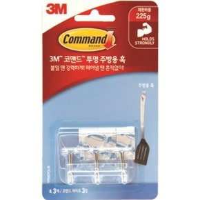 (3M) 코맨드 투명 주방용 훅 (3입x3개)