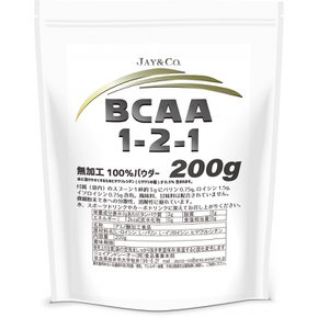 제이앤코.소멸성 BCAA 파우더, 무첨가, 노후, 유전자 변형 성분 없음 (200g)