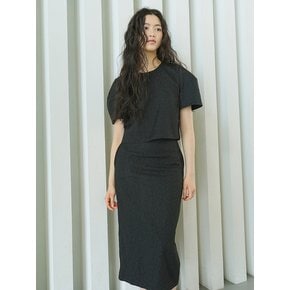 Jacquard H-line Skirt _ Black