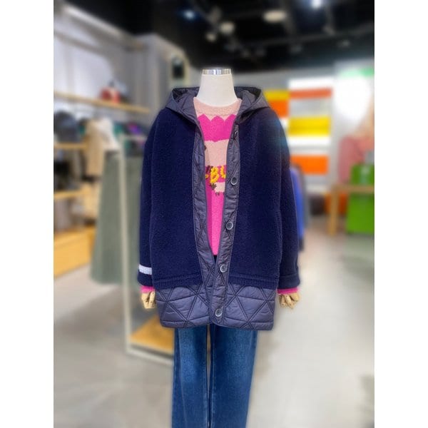 [여주점] 패딩 패치 후드 니트 가디건 (BAKCB1561)