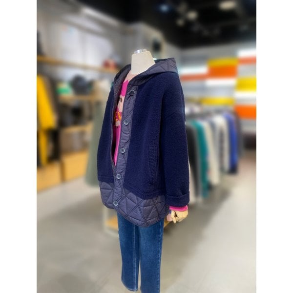 [여주점] 패딩 패치 후드 니트 가디건 (BAKCB1561)