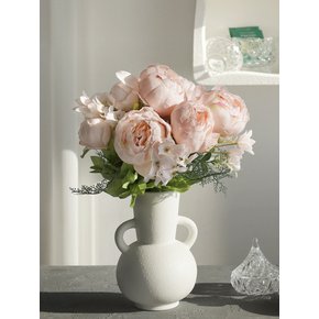 풍성한 작약 조화 부케 실크플라워 3color