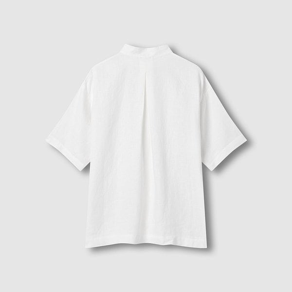 여 리넨 스탠카라 5부 셔츠 J116203527001