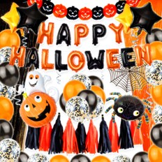 텐바이텐 할로윈 홈파티 풍선장식 54pcs 풀세트 02. 거미호박 테_(301828008)